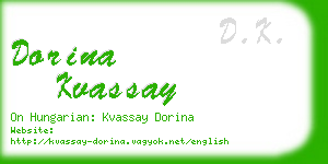 dorina kvassay business card